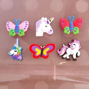 Butterfly and Unicorn Croc charms